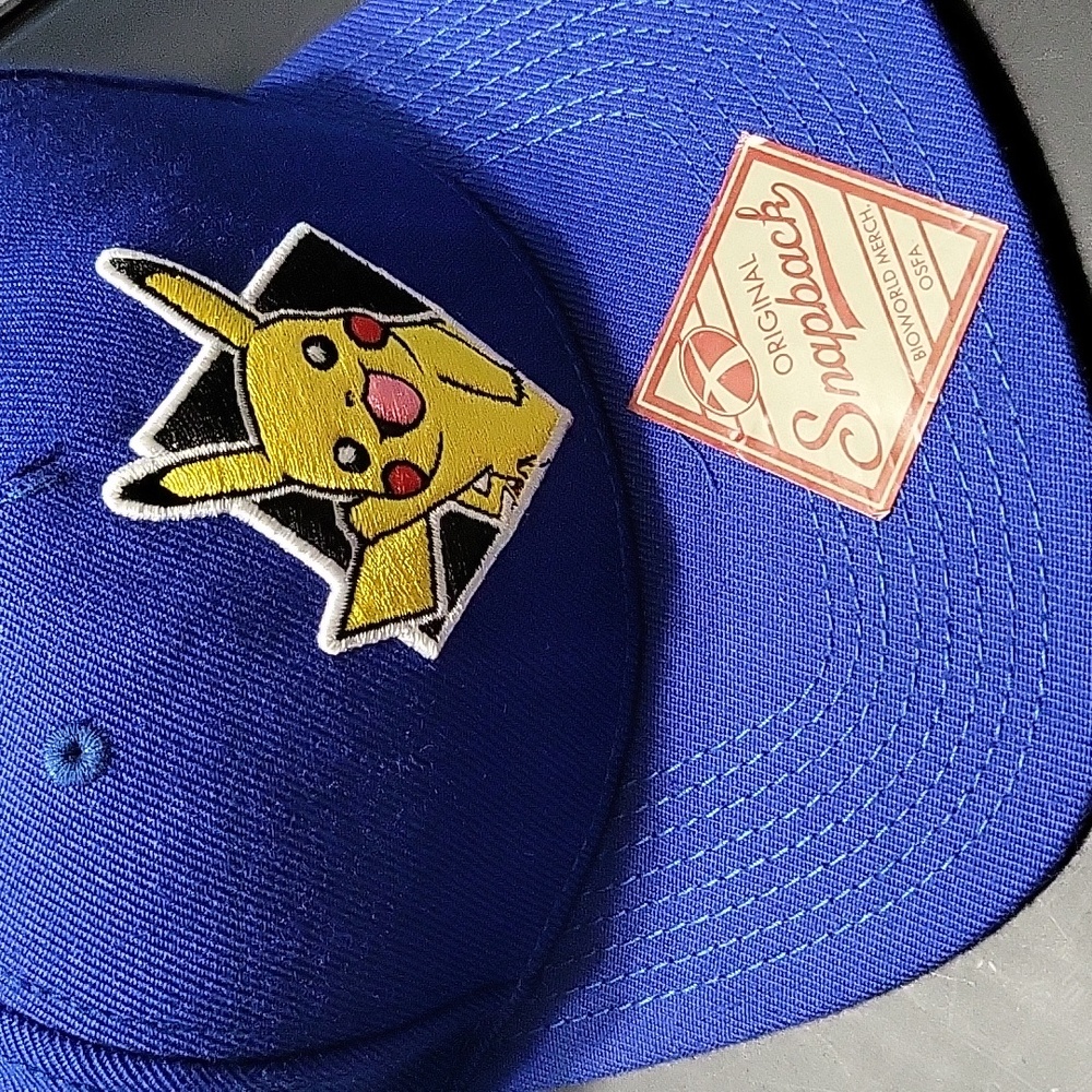 Blue Pikachu Baseball Snapback Cap